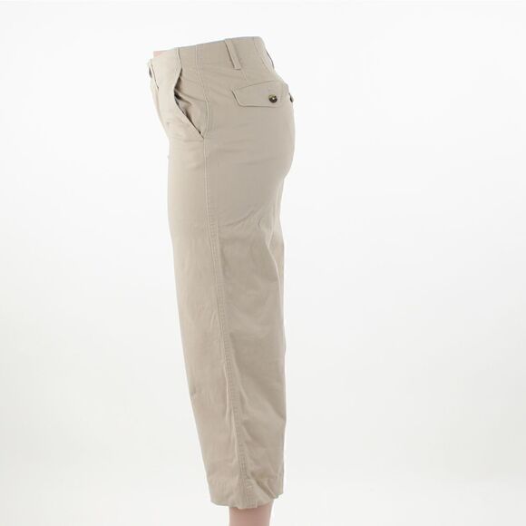 Tommy Hilfiger Wide-Leg Logo-Print Cropped Pants in Khaki - Picture 4 of 5